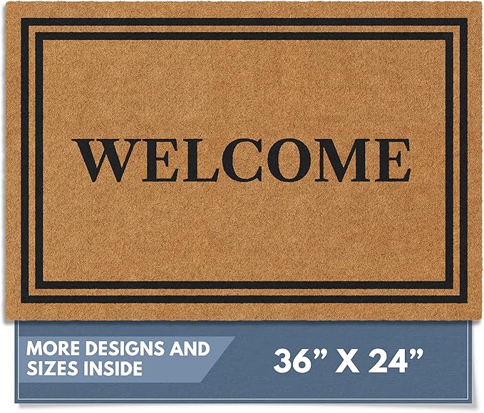 Barnyard Designs Natural Coco Coir Non-Slip Doormat | Heavy-Duty Welcome Mat by BarnyardDesigns