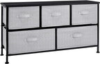 Amazon Basics Extra Wide Fabric 5-Drawer Storage Organizer Unit by AmazonBasics