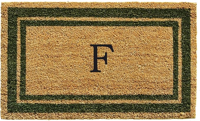 Calloway Mills 153042436F Sage Green Border 24" x 36" Monogram Doormat by Callowaymills