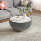 Round Marble Coffee Table Set of 2, 2 Piece White Coffee Table and End Table - Image 8