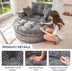 MAXYOYO L Shape Sectional Sofa Couch and Round Chaise Lounge, Modern Cloud Couch - Image 5