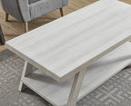 Roundhill Furniture Athens Contemporary 3-Piece Wood Shelf Coffee Table Set - Image 4