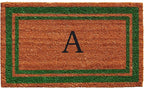 Calloway Mills Green Border 18" x 30" Monogram Doormat, Natural/Green by Callowaymills