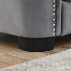 2 Piece Modern Chesterfield Velvet 77" 3-Seater Sofa Set, Upholstered Tufted - Image 5