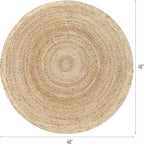 Hausattire Jute Braided Round Rug, 4 ft | 100% natural jute, hand woven - Image 2