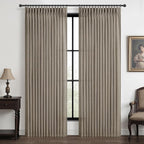 Extra Wide 70 Inch Linen Blend Semi Sheer Curtains 96 Inches Long by PleatedDrapes