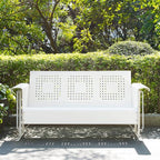 Crosley Furniture Bates Retro Metal Outdoor Sofa Glider, 3-Person Rocking Patio - Image 5