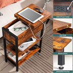 Yoobure End Table with Charging Station, Flip Top Side Table with USB Ports and - Image 4
