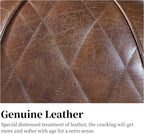 Art Leon Genuine Leather Accent Chair, Mid Century Industrial Armchair - Image 5