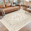 Area Rugs 5x7 Washable Rugs for Living Room, Cream/Beige | Area Rug for Bedroom by Restydon