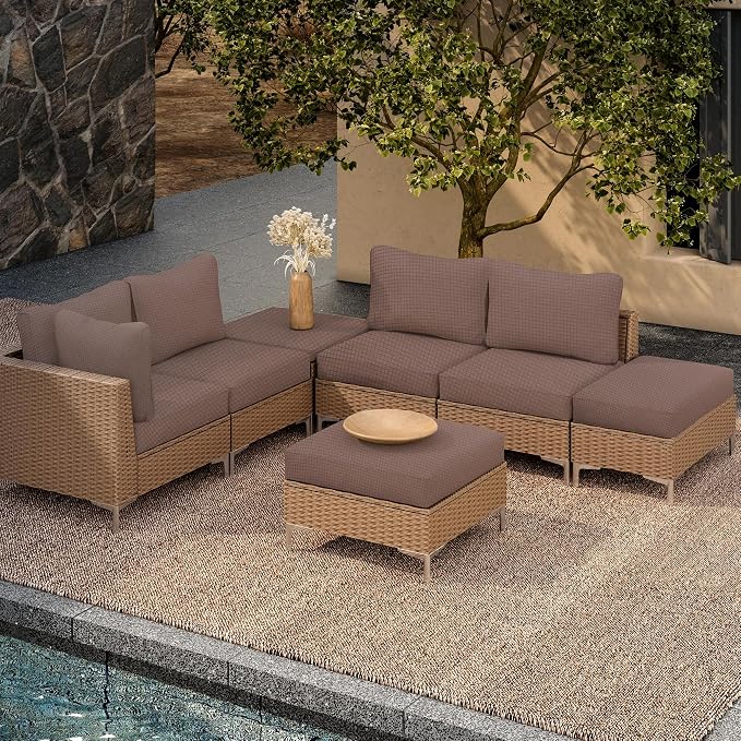 12PCS Patio Cushion Covers, Patio Furniture Couch Seat Slipcovers | Washable - Image 6