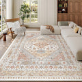 7x9 Area Rugs for Living Room, Large Washable Rug, Dining Room, Low Pile by Zesthome