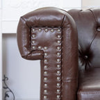 GDFStudio 39" Mid-Century Modern Sofa PU Leather Accent Couch - Image 8