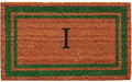 Calloway Mills Green Border 18" x 30" Monogram Doormat, Natural/Green by Callowaymills