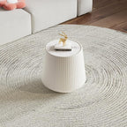 19.68" Round Marble End Table, Modern Cup Shaped Side Table - Image 3