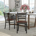 Flash Furniture 2 Pack HERCULES Series Black Ladder Back Metal Restaurant Chair - Image 2