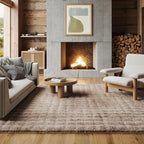 nuLOOM Jeni Taupe Checkered Washable Area Rug by nuLOOM