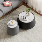 Modern Marble Nesting Coffee Table Set of 2, 26.77" Cup Shaped Coffee and End - Image 4