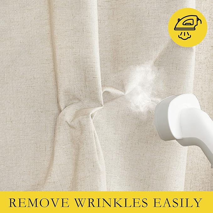 NICETOWN 100% Blackout Linen Curtains - Image 8