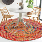 Hausattire Braided Boho Round Rug, 5 ft | Jute/cotton blend, hand woven - Image 5