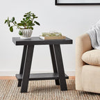 Roundhill Furniture Athens Contemporary Wood Shelf Side Table - Image 2