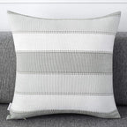 AmHoo Pack of 2 Farmhouse Stripe Check Throw Pillow Covers Set Case Cotton - Image 2