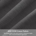 Semi Sheer Linen Blend Pinch Pleated Charcoal Grey Curtains 72 Inch Long | - Image 3