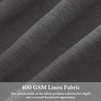 Pinch Pleat Modern Charcoal Grey Semi Sheer Thick Linen Curtains 50Wx80L | - Image 3