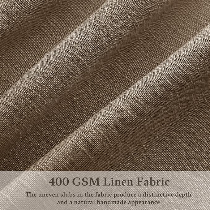 Pinch Pleated Linen Dutch Cocoa Semi Sheer Curtains 63 Inch Long 2 Panels | - Image 4