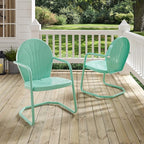 Crosley Furniture Griffith Outdoor Chair, Retro Metal Patio Chairs - Image 11