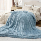 Bedsure GentleSoft Fluffy Light Blue King Size Blanket - Image 6