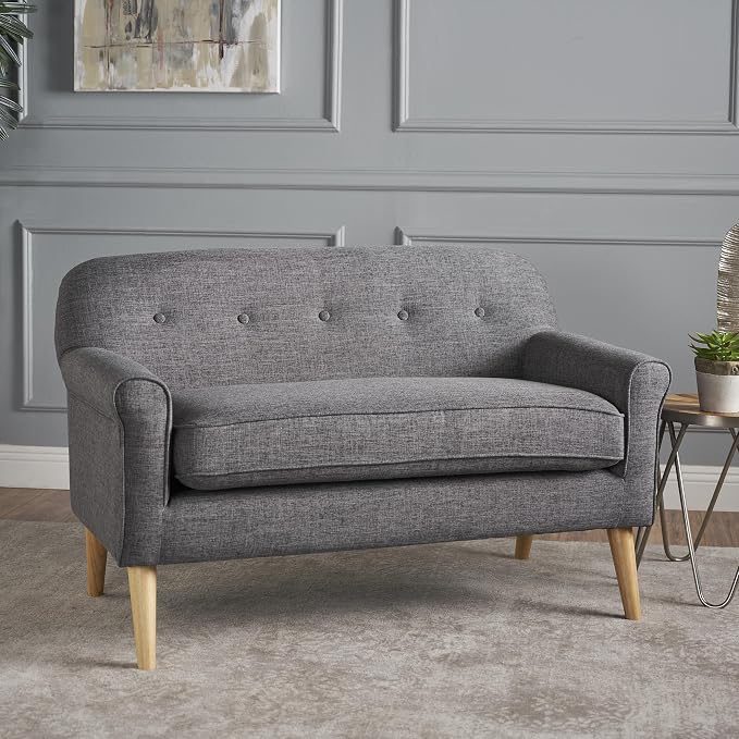 GDFStudio Mid Century Modern Fabric Loveseat - Image 3