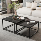 Wisfor Nesting Tables Set of 2, Nesting Black Coffee Table Set - Image 7