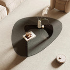 Honyee Morden Coffee Table, 42.5" x 28.5" x 16.1" Triangle Tempered Glass Top - Image 4