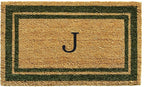Calloway Mills 153041830J Sage Green Border 18" x 30" Monogram Doormat by Callowaymills