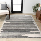 JONATHAN Y Khalil Modern Berber Stripe Cream/Black Indoor Area Rug, Contemporary - Image 3