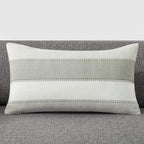 AmHoo Pack of 2 Farmhouse Stripe Check Throw Pillow Covers Set Case Cotton - Image 2