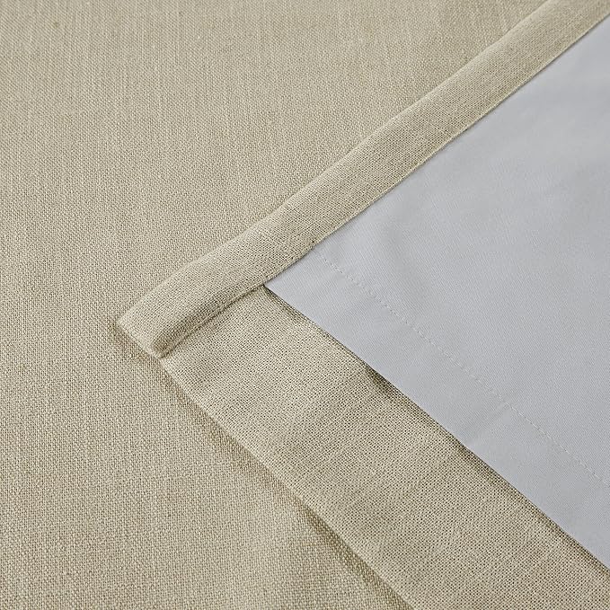 Vision Home Sand Pinch Pleated Full Blackout Curtains Linen Blended Room - Image 7