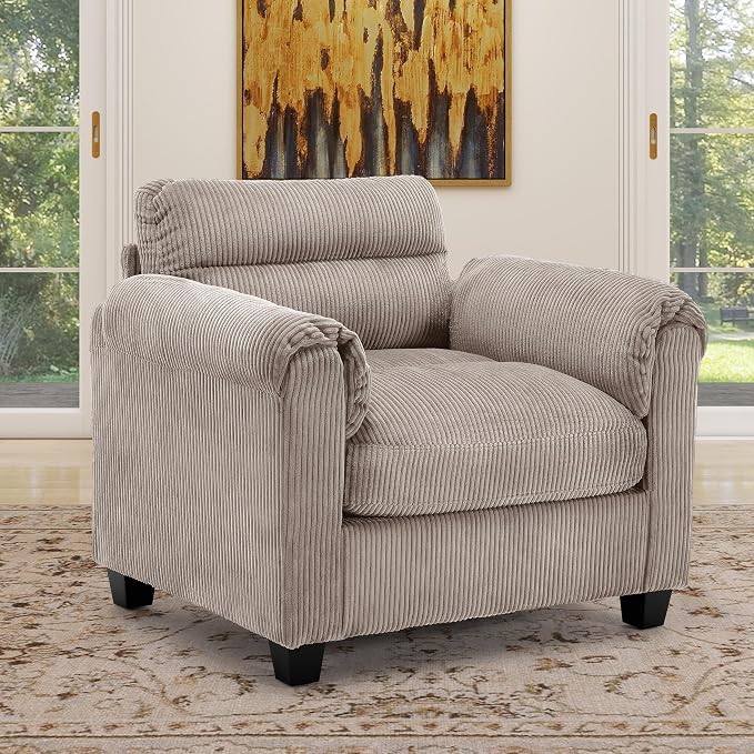 HAOMARKETS Corduroy Sofa Set, Upholstered Armchair by HAOMARKETS