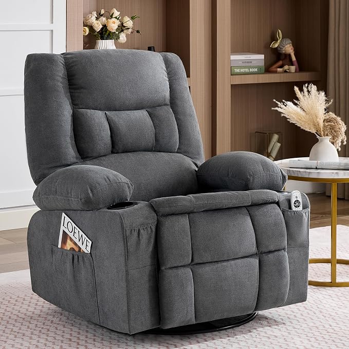 Oversized Swivel Rocker Recliner Chair by Unknown
