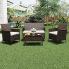 4-Piece Patio Furniture Set, Outdoor Wicker Conversation Set - Image 9
