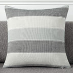 AmHoo Pack of 2 Farmhouse Stripe Check Throw Pillow Covers Set Case Cotton - Image 2