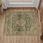 2x3 Green Retro Floral Washable Area Rug - Image 3