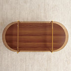 LumFurn X-Large Oval Glass Coffee Table, Mid-Century Modern Design, L47 x W24 x - Image 6