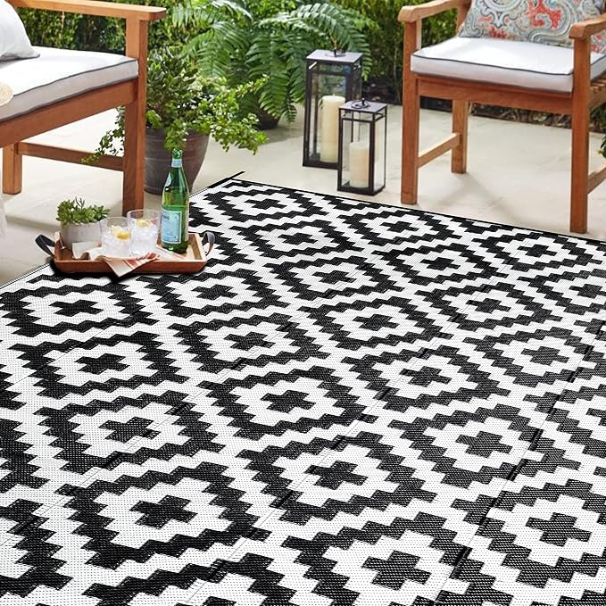 SAND MINE Waterproof Outdoor Rug 6x9 ft, Reversible Mats, Modern Area Rug by SANDMIND