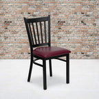 Flash Furniture 2 Pack HERCULES Series Black Vertical Back Metal Restaurant - Image 2
