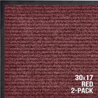 Front Door Mat, Indoor Outdoor Welcome Entryway Entrance Doormat, 30x17 Red | - Image 7