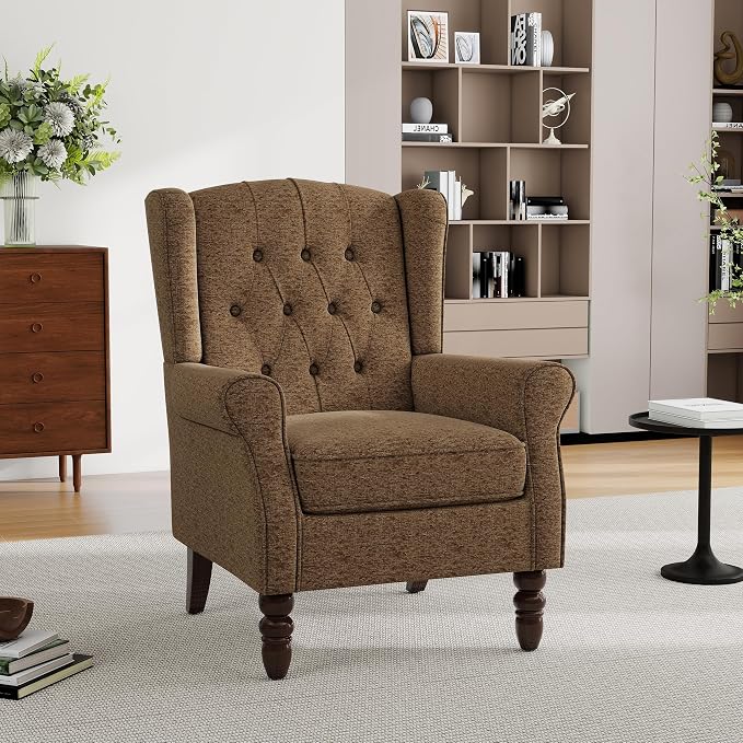 Mid-Century Modern 2-Piece Wingback Chair Set - Image 5