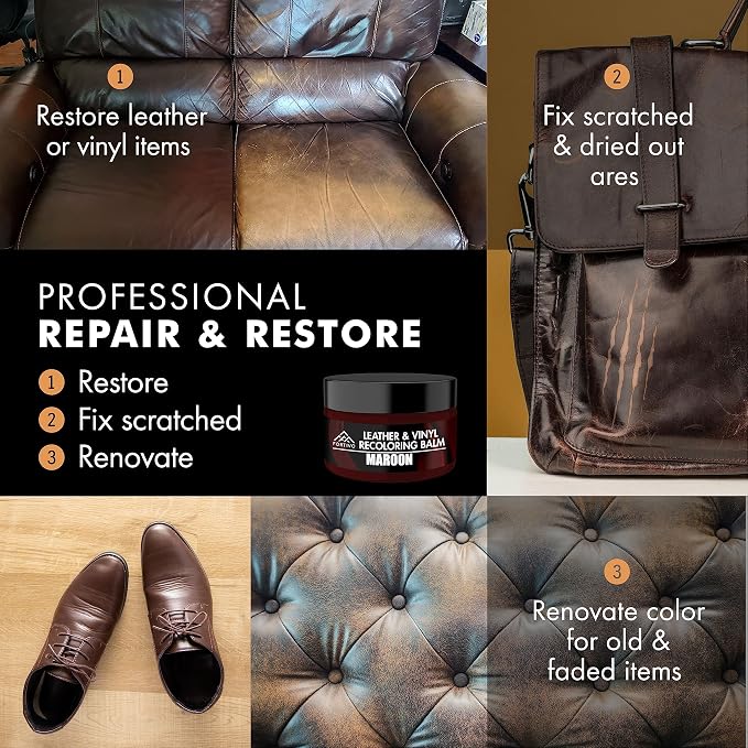 FORTIVO Leather and Vinyl Recoloring Balm Maroon - Image 3