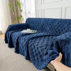 Fuzzy Couch Cover for Sectional Sofa, Non-Slip Caramel Sofa Cover for Dogs - Image 5
